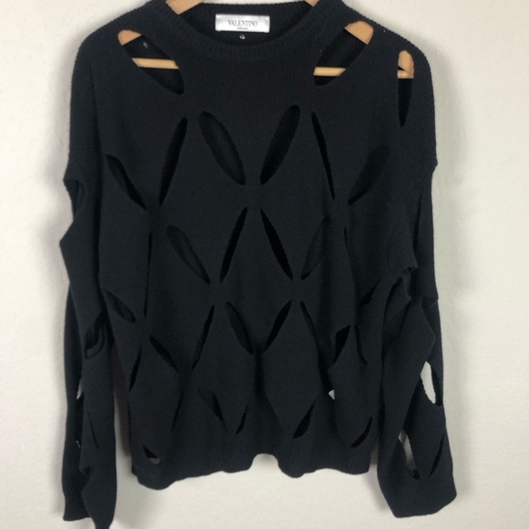 Valentino Sweater Wool Cut Out Knit Pullover Jumper - Picture 8 of 13